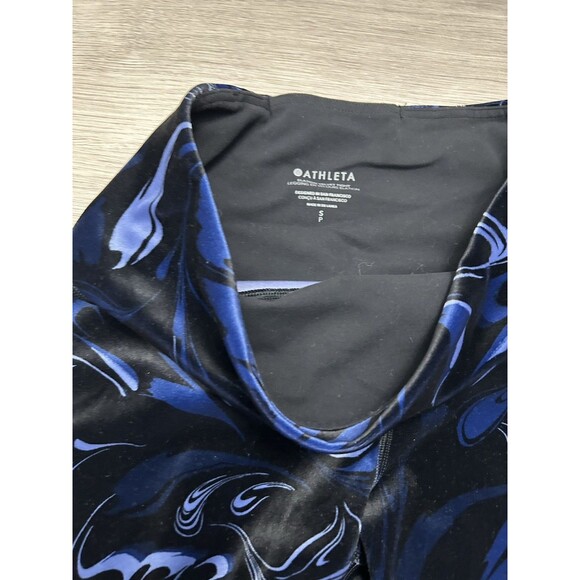 Athleta Women's Elation Velvet Tight Color Agate Paisley Black soft small - Picture 5 of 7